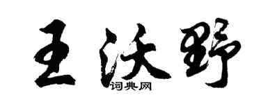 胡問遂王沃野行書個性簽名怎么寫