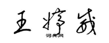 梁錦英王婷威草書個性簽名怎么寫