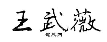 曾慶福王武薇行書個性簽名怎么寫