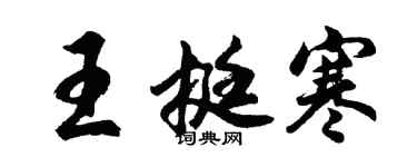 胡問遂王挺寒行書個性簽名怎么寫