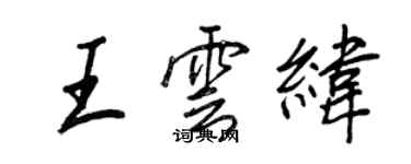 王正良王雲緯行書個性簽名怎么寫