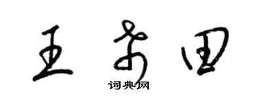 梁錦英王希田草書個性簽名怎么寫