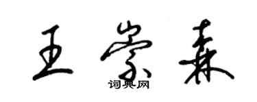 梁錦英王崇森草書個性簽名怎么寫