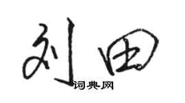 駱恆光劉田行書個性簽名怎么寫