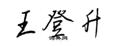 王正良王登升行書個性簽名怎么寫
