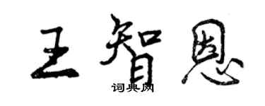 曾慶福王智恩行書個性簽名怎么寫