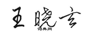 駱恆光王曉玄行書個性簽名怎么寫