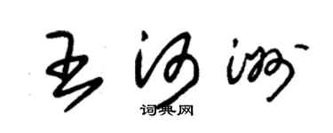 朱錫榮王河洲草書個性簽名怎么寫