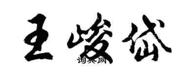 胡問遂王峻岱行書個性簽名怎么寫