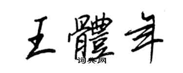 王正良王體年行書個性簽名怎么寫