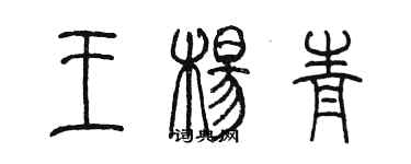 陳墨王楊青篆書個性簽名怎么寫