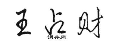 駱恆光王占財行書個性簽名怎么寫