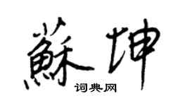 王正良蘇坤行書個性簽名怎么寫