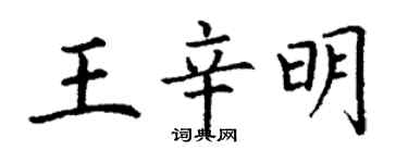 丁謙王辛明楷書個性簽名怎么寫