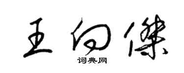 梁錦英王向傑草書個性簽名怎么寫