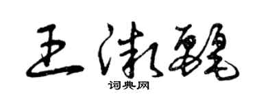 曾慶福王微麗草書個性簽名怎么寫
