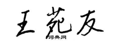 王正良王苑友行書個性簽名怎么寫