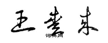 曾慶福王愛來草書個性簽名怎么寫