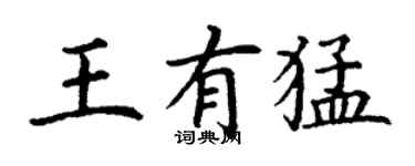 丁謙王有猛楷書個性簽名怎么寫