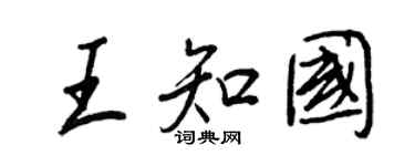 王正良王知國行書個性簽名怎么寫
