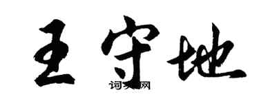 胡問遂王守地行書個性簽名怎么寫