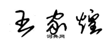 朱錫榮王家煌草書個性簽名怎么寫