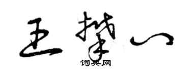 曾慶福王攀八草書個性簽名怎么寫