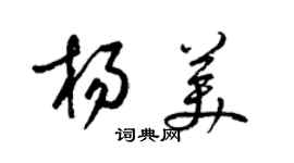 梁錦英楊美草書個性簽名怎么寫