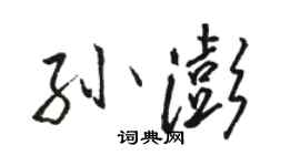 駱恆光孫澎行書個性簽名怎么寫