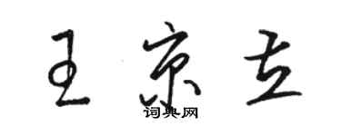 駱恆光王京立草書個性簽名怎么寫