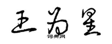 曾慶福王為星草書個性簽名怎么寫