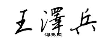 王正良王澤兵行書個性簽名怎么寫