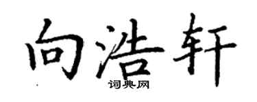 丁謙向浩軒楷書個性簽名怎么寫