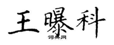 丁謙王曝科楷書個性簽名怎么寫