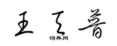 梁錦英王天普草書個性簽名怎么寫