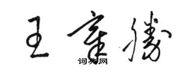 駱恆光王章勝草書個性簽名怎么寫