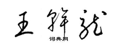 梁錦英王乾龍草書個性簽名怎么寫