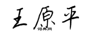 王正良王原平行書個性簽名怎么寫