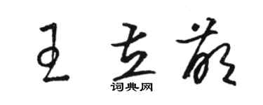 駱恆光王立萌草書個性簽名怎么寫