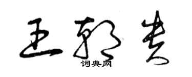 曾慶福王朝貴草書個性簽名怎么寫