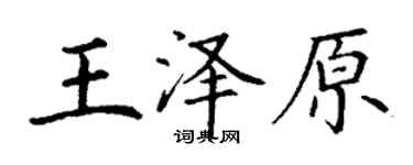 丁謙王澤原楷書個性簽名怎么寫