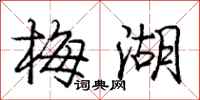 龐中華梅湖行書怎么寫