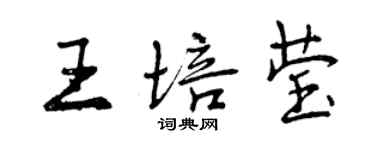 曾慶福王培瑩行書個性簽名怎么寫