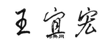 駱恆光王宜宏行書個性簽名怎么寫