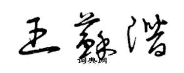 曾慶福王蘇潛草書個性簽名怎么寫