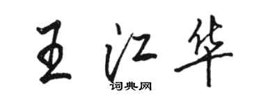 駱恆光王江華行書個性簽名怎么寫