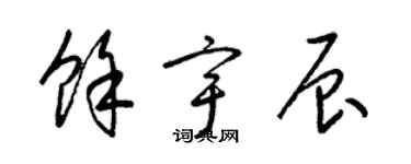 梁錦英余宇辰草書個性簽名怎么寫