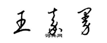 梁錦英王嘉曼草書個性簽名怎么寫