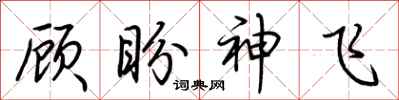 荊霄鵬顧盼神飛行書怎么寫