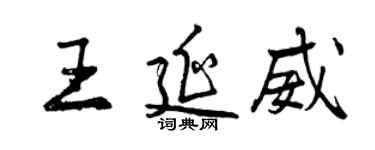 曾慶福王延威行書個性簽名怎么寫